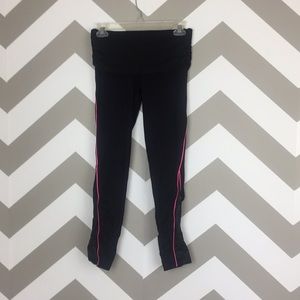 BEBE Sport Athletic Leggings Black Pink Size Small